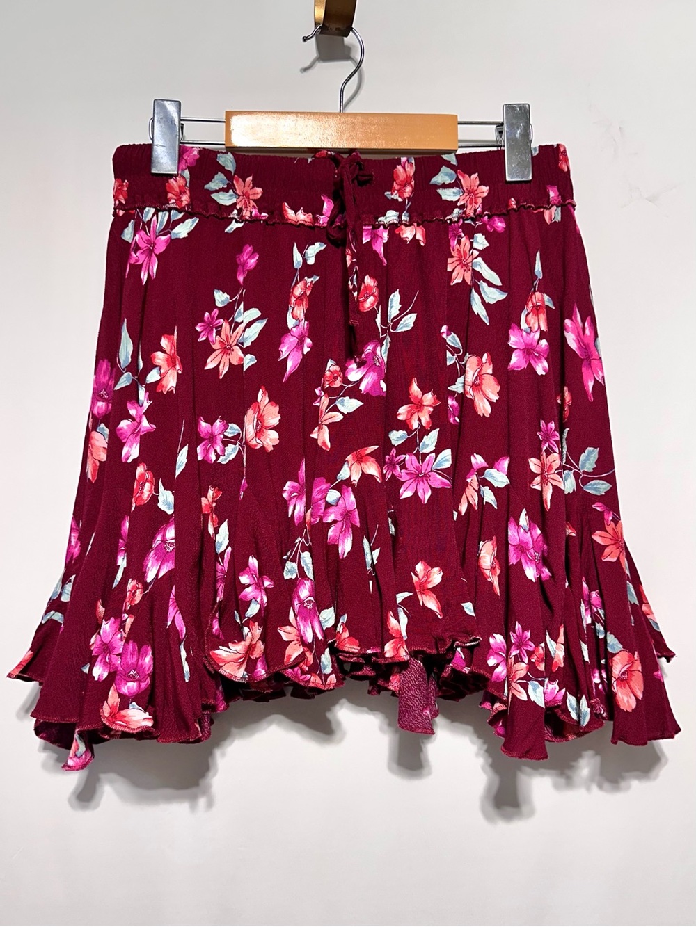 VICTORIAS SECRET PINK Laurel & Love Floral Flounce Mini Skirt L